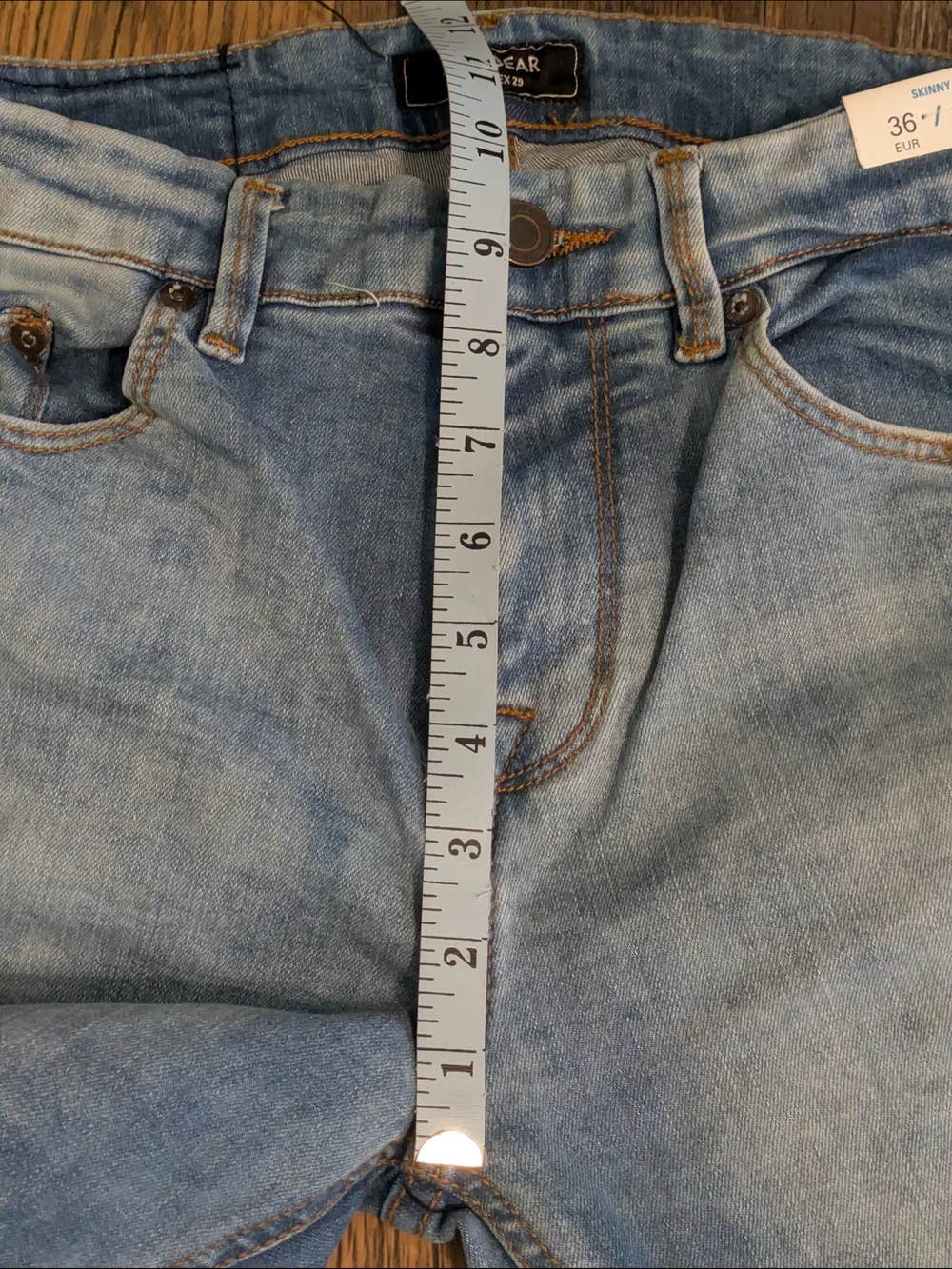 NWT Pull & Bear Men's Skinny Jeans Light Wash Blue Denim Size EUR 36 28x32